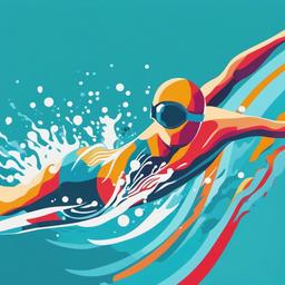 Swimmer clipart - swimmer diving into a pool with a splash  color,minimalist,vector clipart