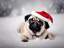 Christmas Pug Wallpaper  