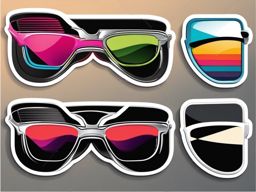 Sunglasses Sticker - Stylish sunglasses icon, ,vector color sticker art,minimal