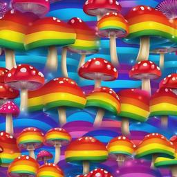 Rainbow Background Wallpaper - mushroom with rainbow background  