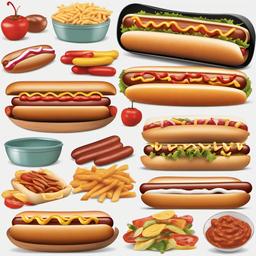 Hot Dog clipart - gourmet hot dog display  clipart