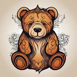 simple teddy tattoo  simple vector color tattoo