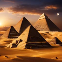 egyptian pyramids, with ancient mysteries, awe travelers in giza, egypt. 