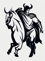 Bull and matador ink. Symbolic dance of strength.  minimalist black white tattoo style