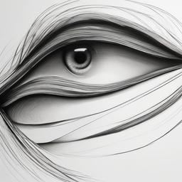 drawing of a dolphin eye  minimal rough sketch scribbles,doodles,black and white