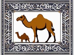 Camel cartoon  minimal, white background