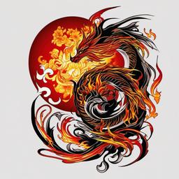 japanese fire tattoo meaning  simple color tattoo,white background