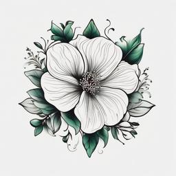 irish flower tattoo designs  simple color tattoo,minimal,white background