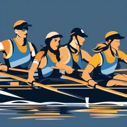 Rowing Team clipart - A dedicated rowing team in action., ,vector color clipart,minimal