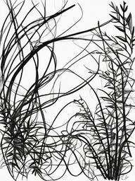 drawing of a vine in a jungle  minimal rough sketch scribbles,doodles,black and white