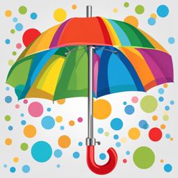 umbrella clipart: colorful umbrella shielding from a rain shower. 