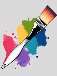 Paint Brush clipart - paintbrush creating a watercolor effect  color,minimalist,vector clipart