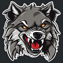 Wolf cartoon - pack-hunting, howling predator  cartoon sticker style