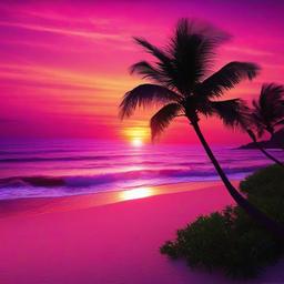 Beach Background Wallpaper - pink sunset beach wallpaper  