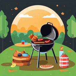 Labor Day sticker- BBQ Picnic in the Park, , sticker vector art, minimalist design