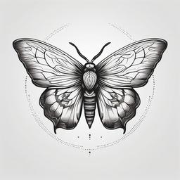 Moth Tattoo - Represents transformation, mystery, and intuition  minimal tattoo design,white background