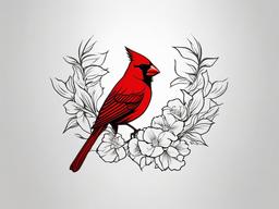 Memorial Cardinal Tattoo Designs - Cardinal tattoos for remembrance  minimal tattoo design, white background