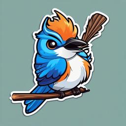 Bluejay cartoon - bright bird with a loud call  cartoon sticker style