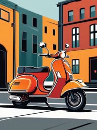 Scooter Clipart - A zippy scooter for urban exploration.  color vector clipart, minimal style