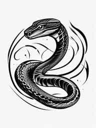 Snake Tattoo - General snake-themed tattoo.  simple vector tattoo,minimalist,white background