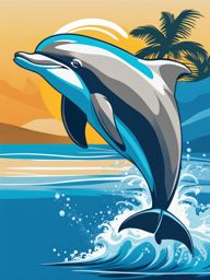 dolphin clipart: playful dolphin leaping out of the water. 