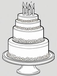 Cake Coloring Pages - Chocolate cake topped with gold dust  simple coloring pages