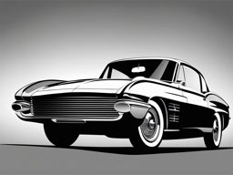 car clipart black and white - featuring sleek and timeless design. 