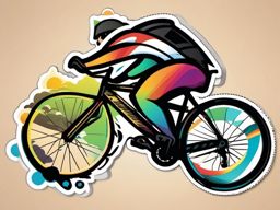 Bike Ride sticker- Cycling Freedom Joy, , color sticker vector art