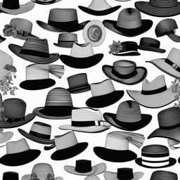 hat clipart black and white 