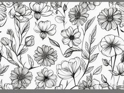 sketches of flowers  minimal rough sketch scribbles,doodles,black and white