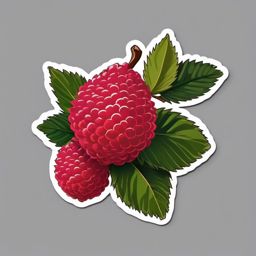 Lychee Sticker - Exotic and fragrant, a lychee-patterned burst, , sticker vector art, minimalist design