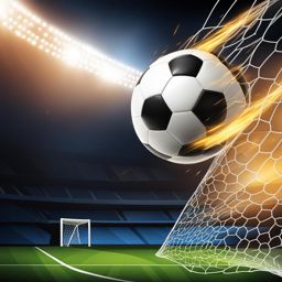 soccer ball clipart: scoring a goal in an electrifying stadium. 