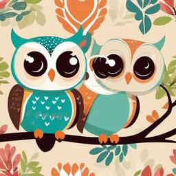 Cute Owl Wallpaper - Playful owls with a cute touch  ,background wallpaper