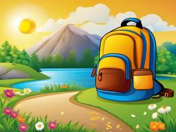 Backpack clipart - backpack on a sunny day  clipart