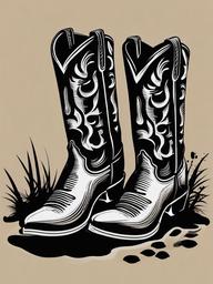 Cowboy Boot clipart - cowboy boot stepping in mud  