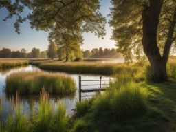 märkisches luch wetlands - illustrate the tranquility of the märkisches luch wetlands, where canals and birdwatching spots abound. 