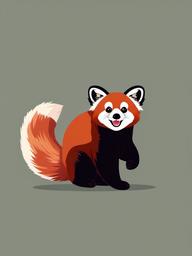 Red Panda cartoon - small, red-furred animal with a bushy tail  