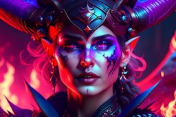 Seraphina Emberwind, a tiefling sorcerer conjuring flames and storms detailed matte painting, deep color, fantastical, intricate detail, splash screen, complementary colors, fantasy concept art, 8k resolution trending on artstation unreal engine 5