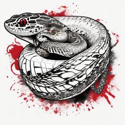 Trash polka
Pygmy python on a nintendo dsi
 Black and white and red, medium size  ,tattoo design, white background