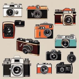 Camera Clipart - A vintage camera with style.  color clipart, minimalist, vector art, 