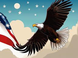 4th of July clipart - bald eagle soaring in the sky  