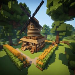 charming windmill grinding grain in the countryside - minecraft house design ideas minecraft block style