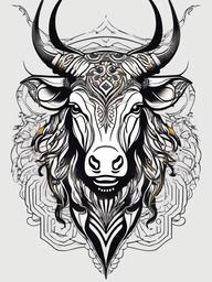 taurus tattoo simple  simple vector color tattoo