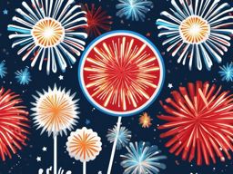 Independence Day sticker- Fireworks Spectacular, , sticker vector art, minimalist design