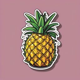 Pineapple Drink Sticker - Pineapple drink for refreshment, ,vector color sticker art,minimal