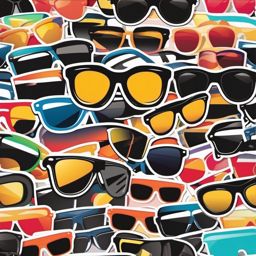 Sunglasses Sticker - Stylish sunglasses icon, ,vector color sticker art,minimal