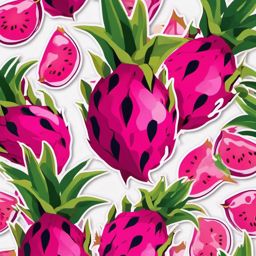 Dragon Fruit Sticker - Unique and visually stunning, a dragon fruit-themed treat, , sticker vector art, minimalist design