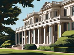 The Breakers Newport sticker- Opulent mansion in Newport, Rhode Island, , sticker vector art, minimalist design