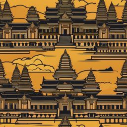 Angkor Wat clipart - Massive temple complex in Cambodia, ,color clipart vector style