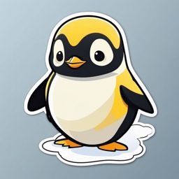Emperor Penguin Sticker - An adorable emperor penguin waddling on ice, ,vector color sticker art,minimal